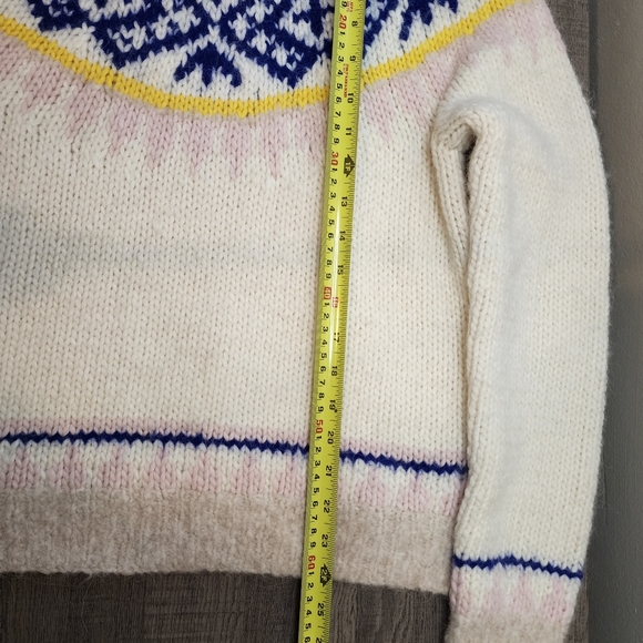 J Crew Hand knit Fair Isle Alpaca Wool Sweater Size Medium - Picture 9 of 11